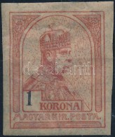 ** 1904 Turul 1K Vágott / Imperforate (felül Pici Szakadás / Small Tear) - Otros & Sin Clasificación