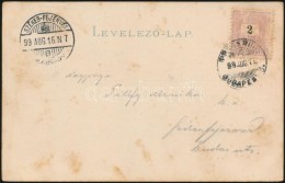 1899 2kr Képes LevelezÅ‘lapon PRAGERHOF -  BUDAPEST 8. Vasúti és... - Other & Unclassified