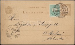 1892 2kr Díjjegyes LevelezÅ‘lap 3kr Díjkiegészítéssel 'BUDAPEST/ NYUGATI P.UDV.'... - Otros & Sin Clasificación