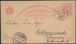 1891 5kr Díjjegyes LevelezÅ‘lap 'BUDAPEST/ FÅPOSTA' - 'COLBERG' - Other & Unclassified