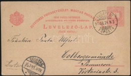 1891 5kr Díjjegyes LevelezÅ‘lap 'BUDAPEST/ FÅPOSTA' - 'COLBERG' - Sonstige & Ohne Zuordnung