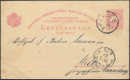 1887 5kr UPU Díjjegyes LevelezÅ‘lap Luxemburgba - Other & Unclassified