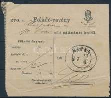 1887 Feladóvevény Ovális 'RAJKA' - Sonstige & Ohne Zuordnung