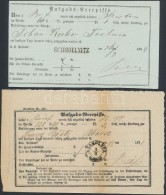 1868-1971 2 Db Recepisse 'SCHMOELNITZ' és 'SZOMOLNOK' - Other & Unclassified