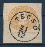 1864 15kr (alul Enyhe Hajtásnyom / Lightly Folded Below) 'TECSÖ' (Gudlin 150p) - Other & Unclassified