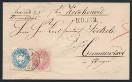 1863 10kr + 1864 3x5kr (ebbÅ‘l 2 A Hátoldalon Hiányos Ill. Szakadt) Ajánlott Levélen... - Other & Unclassified