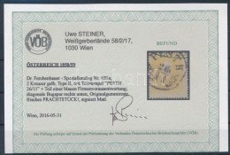 O 1858 2kr II. 'PESTH' Certificate: Steiner - Other & Unclassified