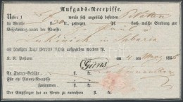1856 Aufgabs Recepisse 'GÜNS' - Otros & Sin Clasificación