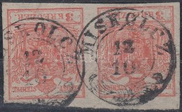 O 1850 3kr Pár / Pair HP III. Jó / óriási Szélekkel, Papírránccal... - Other & Unclassified