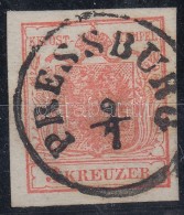 O 1850 3kr MP Ib Szép Szélekkel Gravurtype: 2-2, Látványos Friss Darab 'PRESSBURG' - Autres & Non Classés