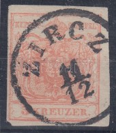 O 1850 3kr MP III Teljes / Szép Szélekkel 'ZIRCZ' - Autres & Non Classés