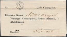 ~1848 Hivatalos Levél / Official Cover 'RAAB' - Pécs - Sonstige & Ohne Zuordnung