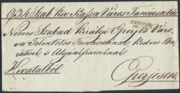 1847 Levél / Unpaid Cover 'CASCHAU' - Other & Unclassified