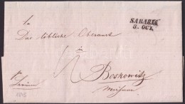 1845 Portós Levél / Cover With Postage Due 'SABARIA' - Boskowitz - Sonstige & Ohne Zuordnung