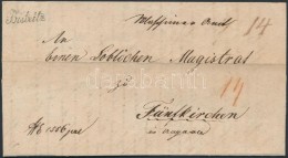 1832 Portós Levél / Unpaid Cover 'Bistritz' - Fünfkirchen - Autres & Non Classés