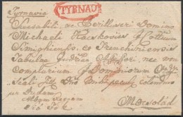 1820 Portós Levél Piros / Unpaid Cover Red 'TYRNAU' - Autres & Non Classés