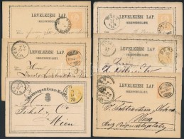 6 Db Futott Díjjegyes LevelezÅ‘lap 1870-1874 - Andere & Zonder Classificatie