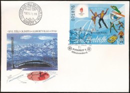 1991 Téli Olimpia (IX.) Vágott Blokk FDC (5.500) - Altri & Non Classificati