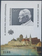 ** 1991 II. János Pál Pápa Magyarországi Látogatása Vágott Blokk... - Autres & Non Classés