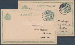 1905+1926 2 Db 5f Díjjegyes LevelezÅ‘lap 'KOMÁROM' - Scheibbs (Ausztria), Utóbbinál... - Autres & Non Classés