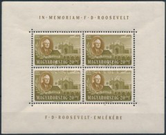 ** 1947 Roosevelt 20f Egyenes állású Kisív (sarokhibák,  Törések /... - Otros & Sin Clasificación