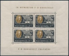 ** 1947 Roosevelt 70f Egyenes állású Kisív (törések / Folded) - Autres & Non Classés