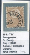 1871 KÅ‘nyomat 15kr Szép 'BEREGSZÁS(Z)' Bélyegzéssel - Altri & Non Classificati