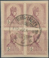 1900 Turul 5K (részben Elvált) Négyestömb / Mi 70 (partly Aparted) Block Of 4... - Autres & Non Classés