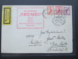 DR Luftpost 1929 Schnelldampfer Bremen. Norddeutscher Lloyd. Erster Deutscher Katapultlug. Katapultpost. Bremen - NY - Airmail & Zeppelin