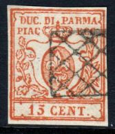1852 1853 1957 Ducato Di Parma 15 Centes Centesimi N° 9 Giglio Borbonico Falso - Parma