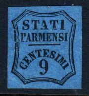 1852 1853 1957 Ducato Di Parma 9 Centes Centesimi N° 9 Segantasse Per Giornali Senza Gomma - Parme