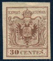 1850 Antichi Stati Lombardo Veneto C. 30 Ristampa Ufficiale MNH ** Stemma Austro-ungarico Effige Di Francesco Giuseppe - Lombardije-Venetië