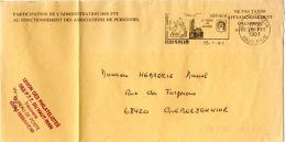 REL-L45 - FRANCE Lettre En Franchise Postale De L'Administration Des PTT Avec Flamme De Issenheim Couvent Des Antonites - Frankobriefe