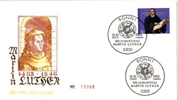 REL-L50 - ALLEMAGNE FDC 500e Anniv. Martin Luther - 1981-1990