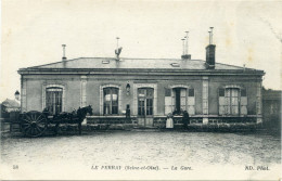 CPA 78 LE PERRAY La Gare Extérieur De La Gare Animation Attelage 1917 - Le Perray En Yvelines