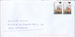 Thematic BLIND POST And DOG - Belgium 2 Stamps With 'dots' For Blind People On Cover- 11415 - Perros