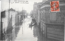91 - JUVISY SUR ORGE - CRUE DE JANVIER 1910 - 4 - La Rue Pasteur - Circulé 1910 -TBE - Juvisy-sur-Orge