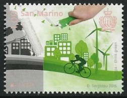 SAN MARINO-  EUROPA 2016 -TEMA " ECOLOGIA - EL PENSAMIENTO VERDE - TH0INK GREEN".- SET Of 1 Stamp - 2016