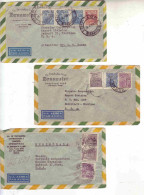 Brasil Brazil 1948/ 1951 Lot Air Mail Covers To Chrysler Detroit USA - Luchtpost
