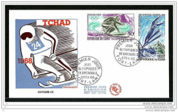 Chad, Scott Cat. #C40-C41, Olympics - Grenoble, First Day Cover - Invierno 1968: Grenoble