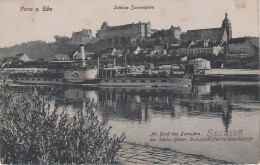 AK Pirna Sonnenstein An Bord Dampfer Sachsen Auguste Victoria Sächsisch Böhmische Dampfschifffahrts Gesellschaft Dresden - Pirna