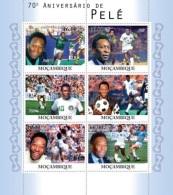 Mozambico 2010, Sport, Footballer, Pelè, 4val In BF - Unused Stamps