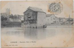 CPA Moulin à Eau Roue à Aube Circulé CONDOM Gers - Water Mills