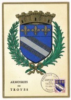 Carte Maximum - Armoiries De Troyes - Premier Jour 1963 - 1960-1969