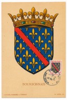Carte Maximum - Armoiries Du Bourbonnais - Moulins 1954 - 1950-1959