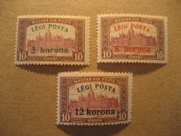 Yvert Air 3/5 Cat. 2001: 7,50 Eur Aprox. Hungary - Unused Stamps