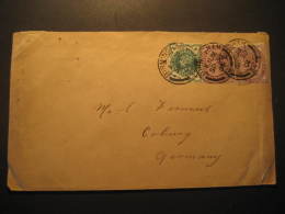 Birmingham 1901 To Coburg Germany 3 Stamp On Cover GB UK Great Britain England - Covers & Documents