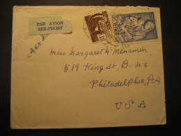 To Philadelphia USA 2 Stamp On Air Mail Cover Ireland Eire GB UK - Brieven En Documenten