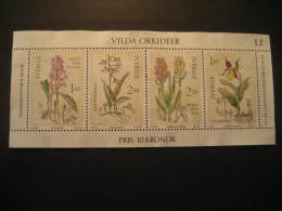 Vilda Orkideer 1982 Orchid Orchids Flowers Flora Block Sweden - Blocs-feuillets