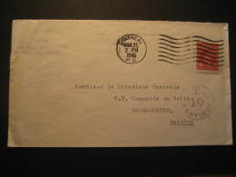 Montreal 1946 To Waasmunster Belgium TAX Cancel Stamp On Cover Canada - Covers & Documents